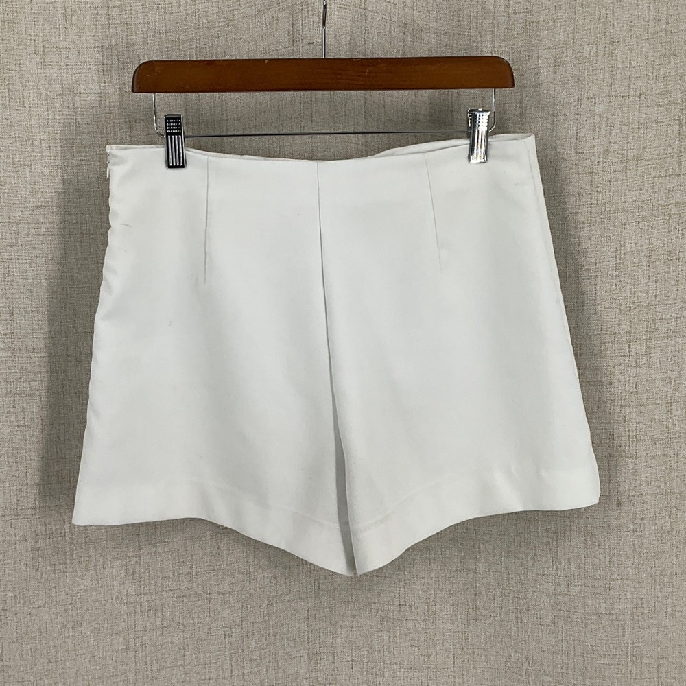 Zara Skort Women L White Wrap Front Minimalist Preppy Classic Clean Girl Preppy - Picture 2 of 9